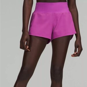 Lululemon Speed up mid rise shorts 4”, vivid plum, size 10